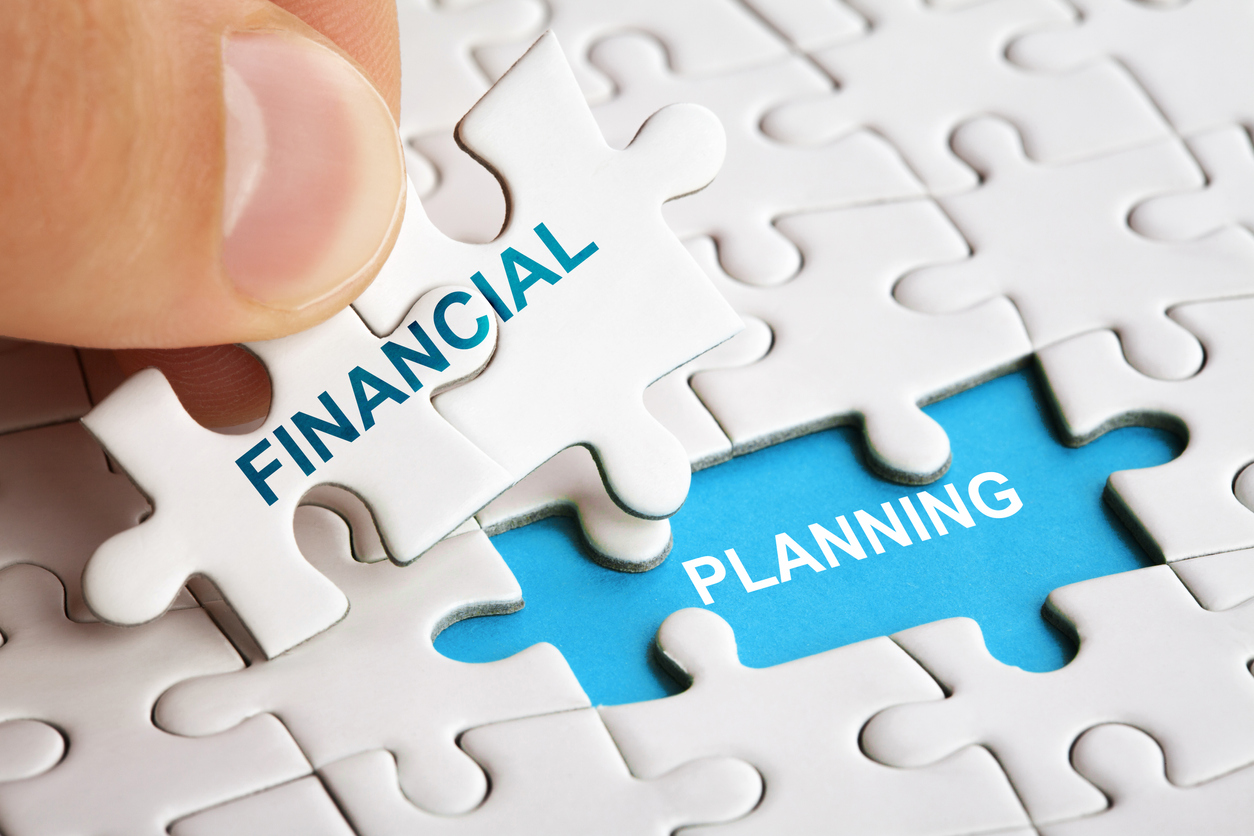 Financial planning, puzzle pieces